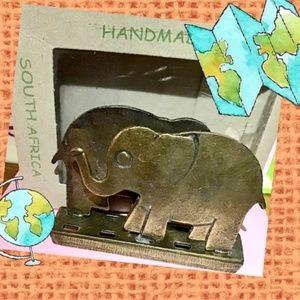 Brass Elephant Card Holder